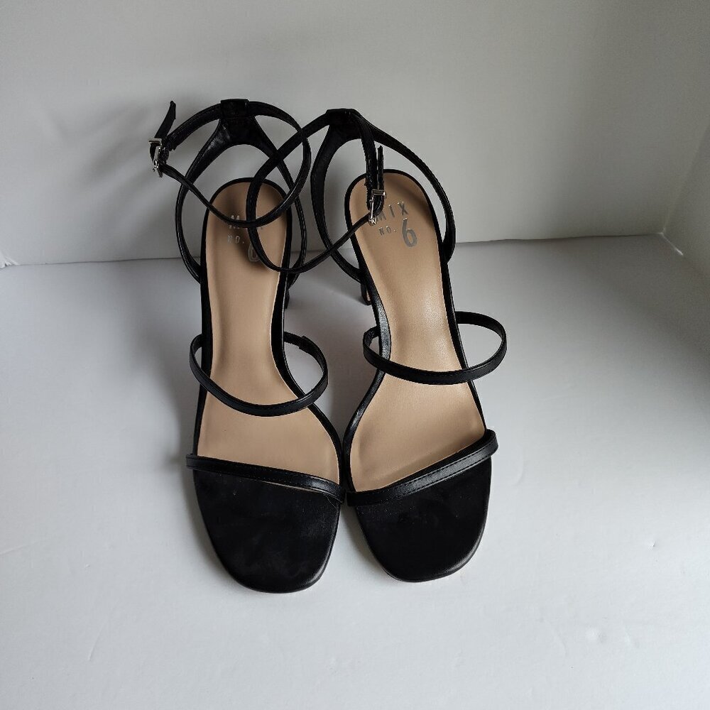 Ladies SZ 9M Mix No 6 Black Strappy Sandal